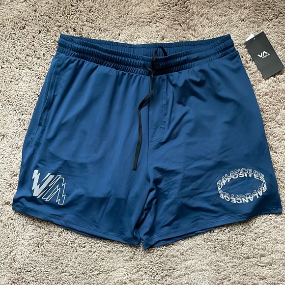 RVCA Other - NWT dark blue RVCA double layer mesh shorts size large